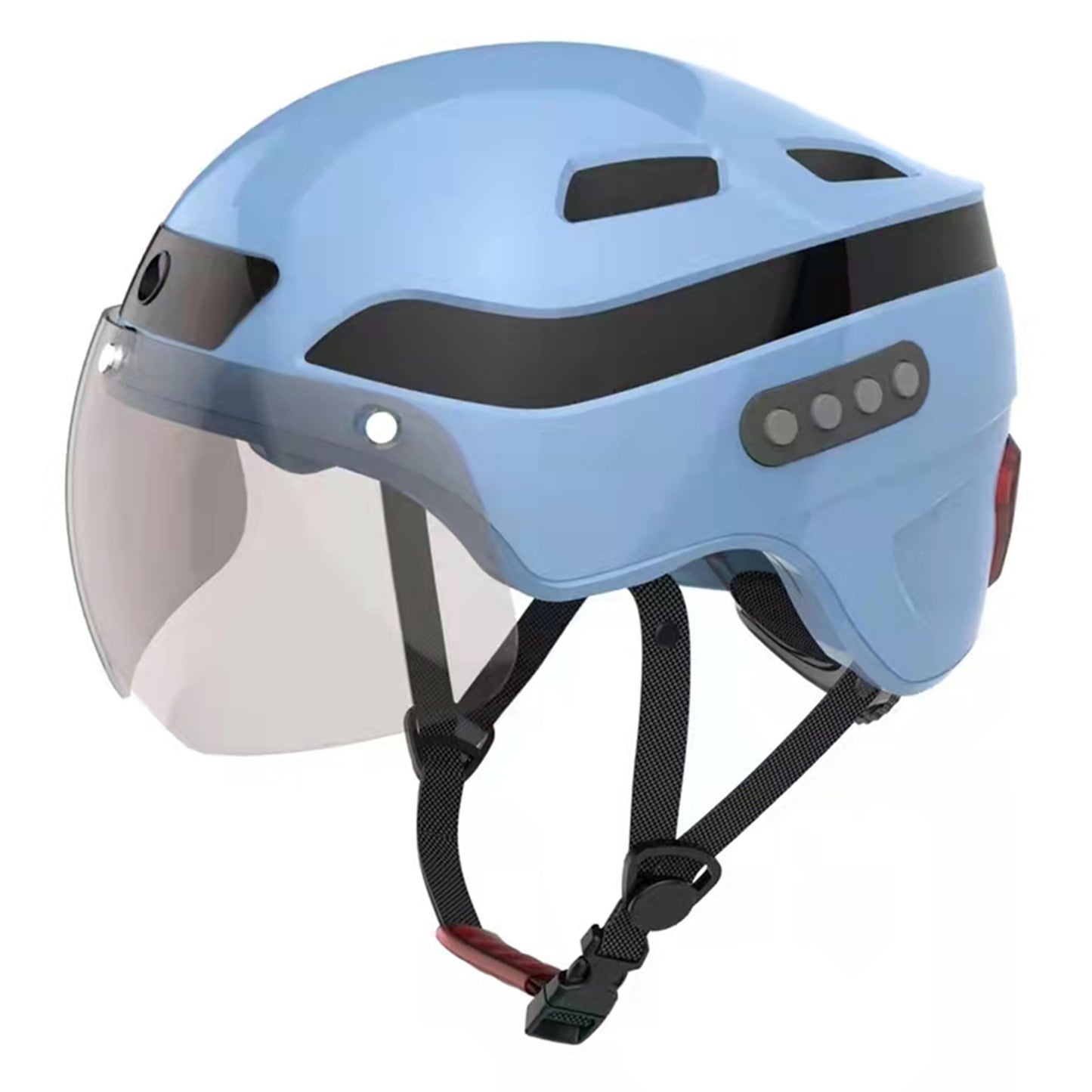 Cască inteligentă de apelare Bluetooth îmbunătățită cu cameră de înregistrare de conducere încorporată 1080P HD, vizor detașabil, lampă spate pentru semnalizare