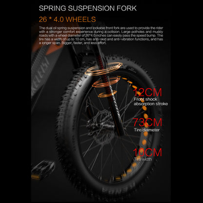 Lankeleisi RV800 PLUS 48V 15Ah Bicicletă electrică la modă 26 inci Sistem de transmisie cu 7 viteze Până la 52 km/h Frână hidraulică pe disc față și spate