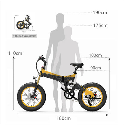 Lankeleisi X3000plus Luftfront gaffel 20 tum 4.0 Fat Tire Snow Bike, Folding Mountain Bike, 1000W Motor, Full Suspension, Uppgraderad Front Fork