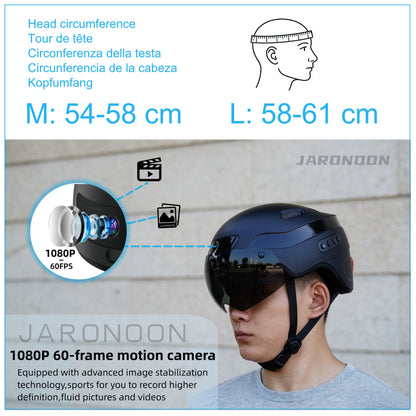Cască inteligentă de apelare Bluetooth îmbunătățită cu cameră de înregistrare de conducere încorporată 1080P HD, vizor detașabil, lampă spate pentru semnalizare