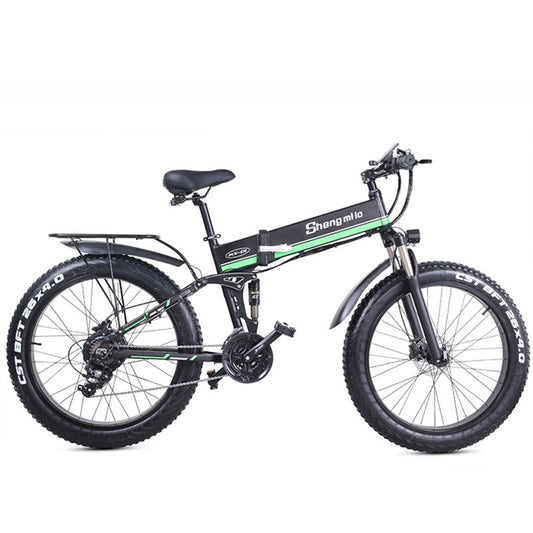 MX01 Bicicletă electrică pliabilă de 26 inchi, motor puternic de 48 V 1000 W, bicicletă de munte Fat Bike, bicicletă de zăpadă cu asistare la pedală cu 5 niveluri