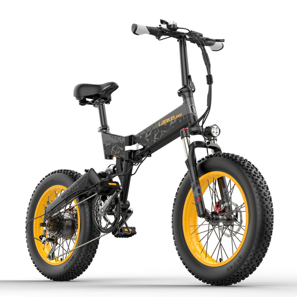 Lankeleisi X3000000 sztuk 1000W Folding E-bike 48V 14,5A/17.5A/1,5A Electric Bike Snow Bike 20 Inch Mountain Bike Front & Rear Full Suspension (ang.)