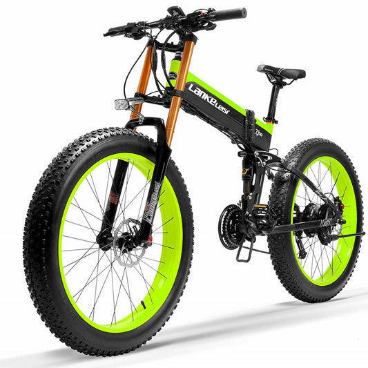 Lankeleisi XT750Plus 1000W Powerful Electric Fat Tire Bike, 5 Level Pedal Assist, 48V 14.5A/17.5A Stor Kapacitet Litium Batteri, anta Dubbel axel suspension nedförsbacke gaffel