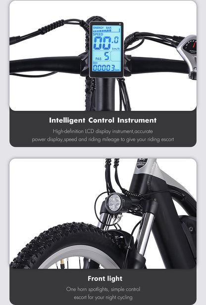 M90 Adult Electric Bike 29 Inch Mountain Bike 48V 17Ah Removable Lithium Battery Front & Rear Hydraulicable (ang.). Brake