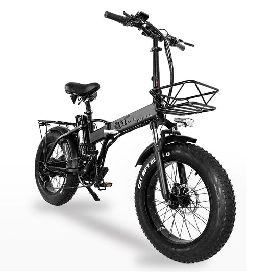 GW20 750W 20 Inch Electric Folding Bike, 4.0 Fat Tire, 48V Powerful Lithium Battery, Snow Bike, Power Assist Bicycle