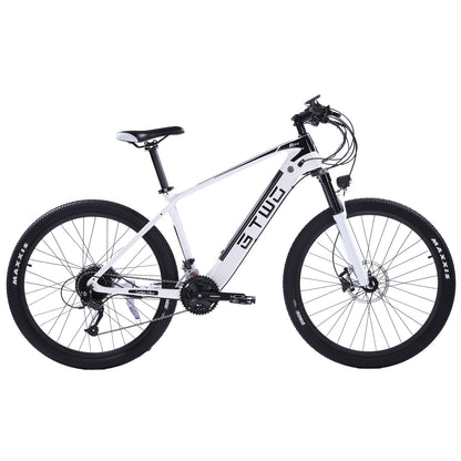 27.5 Inch Electric Carbon Fiber Bike, adpopt 350W / 500W Motor, Air Shock Absorber Front Fork, 27 Speed Mountain Bicycle