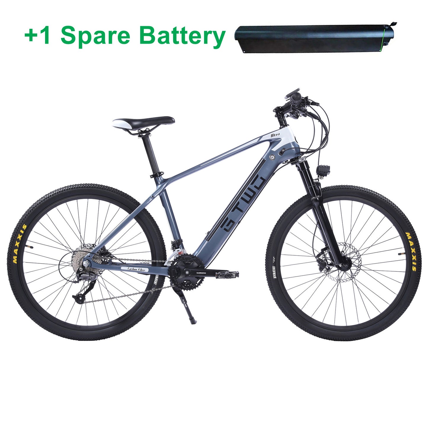 27.5 Inch Electric Carbon Fiber Bike, adpopt 350W / 500W Motor, Air Shock Absorber Front Fork, 27 Speed Mountain Bicycle